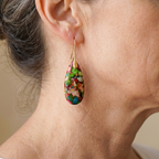 Multicolour Stone Teardrop Earrings
