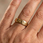 Adjustable Vintage-Style Celestial Moon and Star Gold-Plated Ring