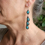 Vintage Turquoise Leaf Drop Earrings