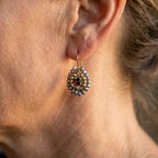 Vintage-Style Gold-Tone and Grey Stone Earrings