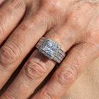 Square Zirconia Ring with Radiant Cut