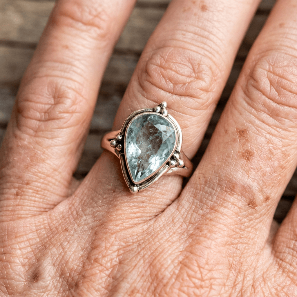 Vintage Pear-Cut Zirconia Ring