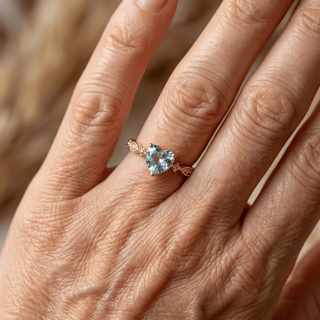 Vintage minimalistische vergulde hartring met zirkonia