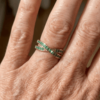 Minimalist Crossover Twisted Gold-Plated Zirconia Ring