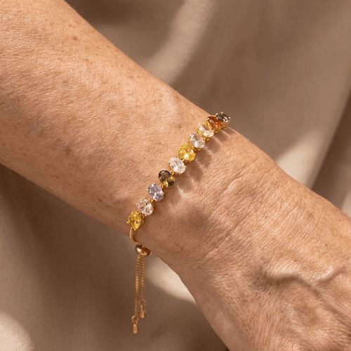 Adjustable Multicolour Zirconia Tennis Bracelet