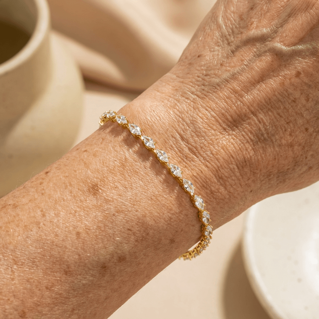 Zirconia Gold-Plated Tennis Bracelet