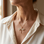 Ketting met kristallen libelhanger in goudkleur
