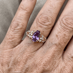 Handmade Violet Garden Oval Ring
