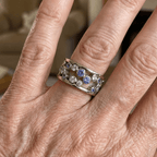 Sparkling Cubic Zirconia Silver-Plated Band Ring