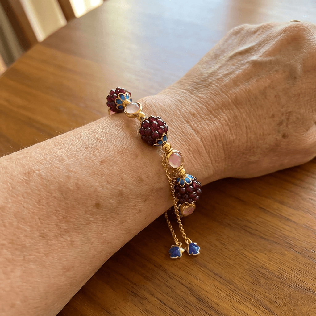 Red Stone Berry Cluster Bracelet