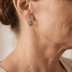 Turquoise Heart Hoop Earrings