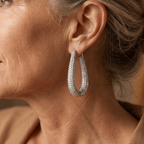 Cubic Synthetic Zirconia Hoop Earrings in Six Styles