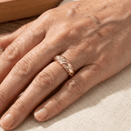 Twisted Zirconia Inlaid Gold-Plated Ring