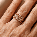 Gold-Plated Interwoven Knot Band Ring