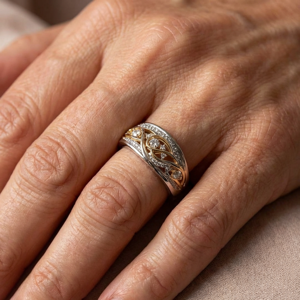 Hollow Two-Tone Ring
