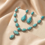 Vintage Turquoise Statement Necklace and Earrings