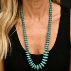 Vintage Boho Turquoise Disc Bead Necklace