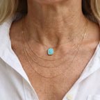 Turquoise Gemstone Gold-Plated Necklace