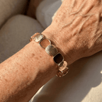 Glossy and Matte Oval Link Stretch Bracelet