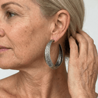 Vintage Bohemian Carved Geometric Hoop Earrings