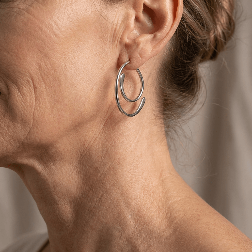 Vintage Patchwork Silver-Plated Earrings