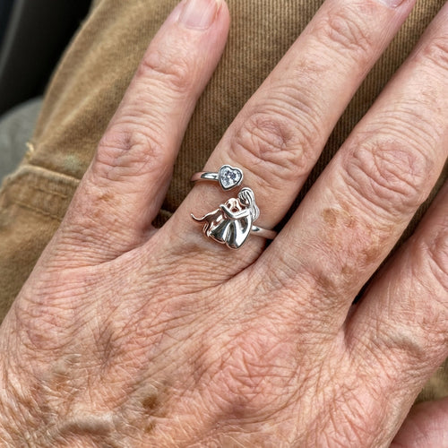 Adjustable Heart Message Ring