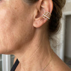 Two-Tone Zirconia Hoop Earrings