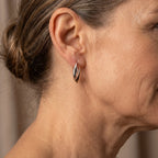 Rose Gold-Tone Wave Shield Earrings