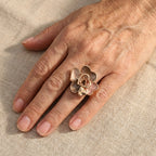 Handmade Bohemian Enamel Heart Gold-Plated Ring