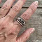 Vintage-Style Butterfly Heart Silver-Plated Spinner Ring