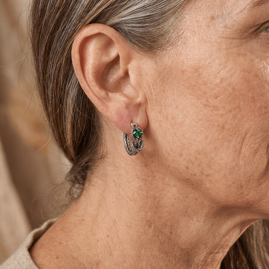Vintage Green Cubic Zircon Earrings