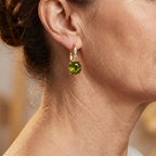 Vintage Bohemian Green Cubic Zirconia Claw-Set Earrings