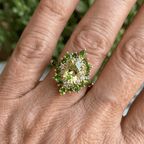 Vintage Two-Tone Green Zirconia Ring