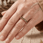 Vintage-Style Olive Green Cubic Zirconia Ring