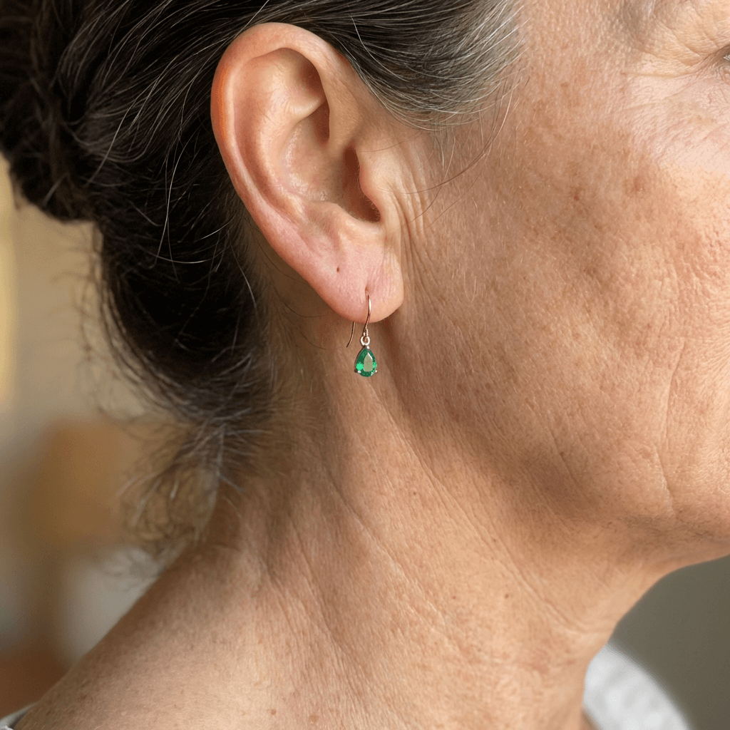 Baroque Court-Style Green Zirconia Earrings