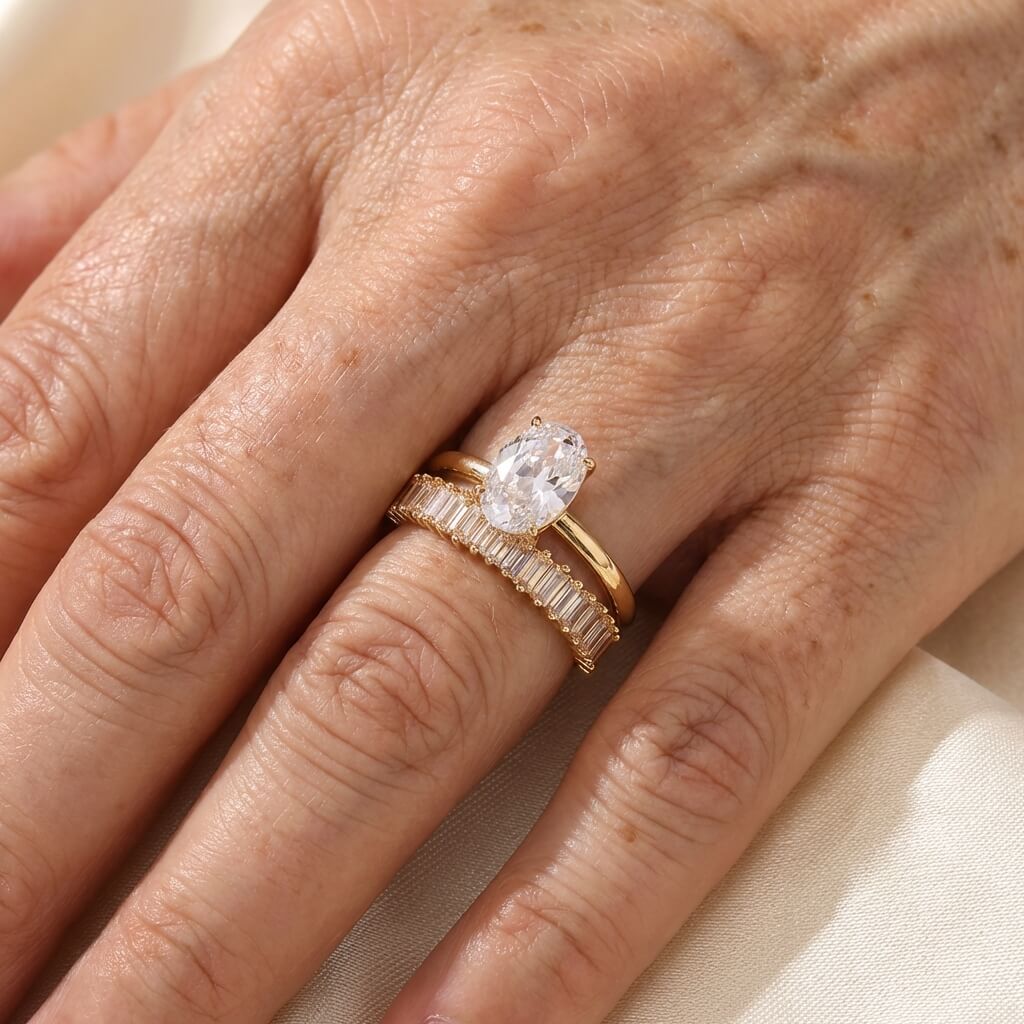 Vintage Sparkling Zirconia Stacked Ring Set