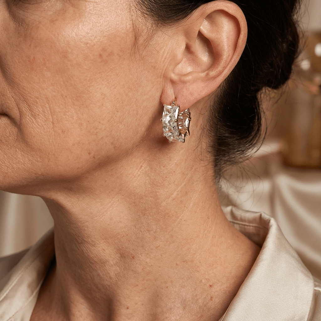 Vintage Boho Clear Cubic Zirconia Drop Earrings
