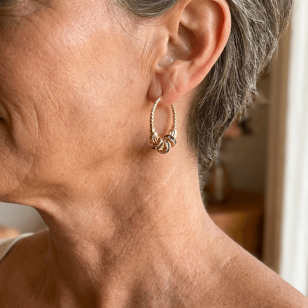 Gold-Tone Rainbow Zirconia Earrings