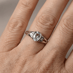 Silver-Plated Oval Light Blue Stone Ring