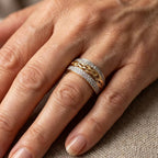 Vintage-Style Zirconia Inlaid Gold-Plated Ring