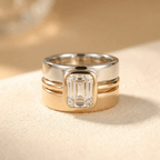 Tofarvet krystalring i vintagestil