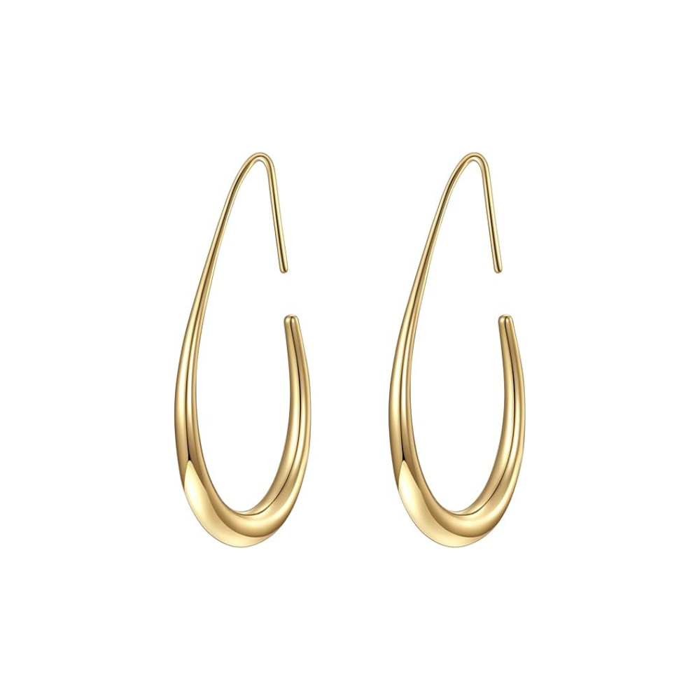 Open Gold-Tone Crescent Hoop Earrings