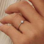 Delicate Solitaire Ring with Thin Band