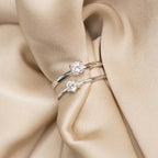 Delicate Solitaire Ring with Thin Band