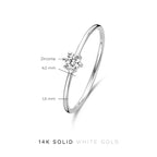 Delicate Solitaire Ring with Thin Band