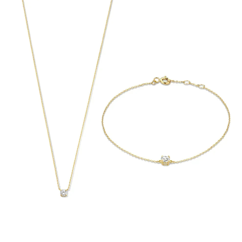 Zirconia Necklace and Bracelet Set