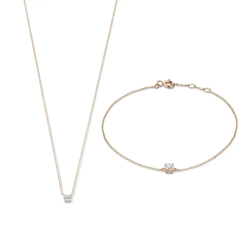 Zirconia Necklace and Bracelet Set