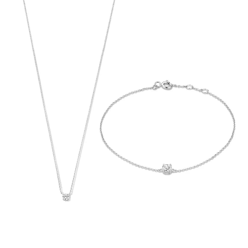 Zirconia Necklace and Bracelet Set