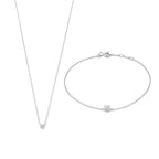 Zirconia Necklace and Bracelet Set
