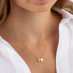 Gepersonaliseerde initiaalketting met letter en hart